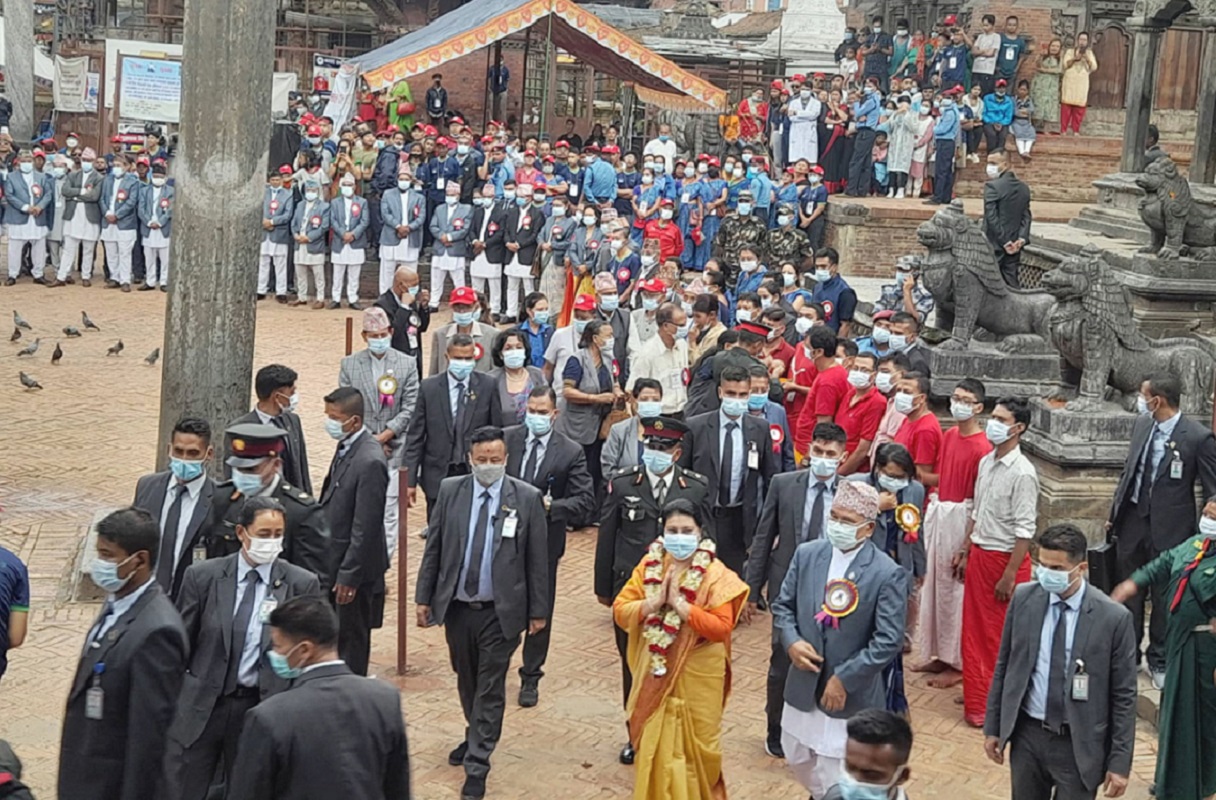 राष्ट्रपति विद्यादेवी भण्डारीद्वारा पाटनको कृष्ण मन्दिर दर्शन