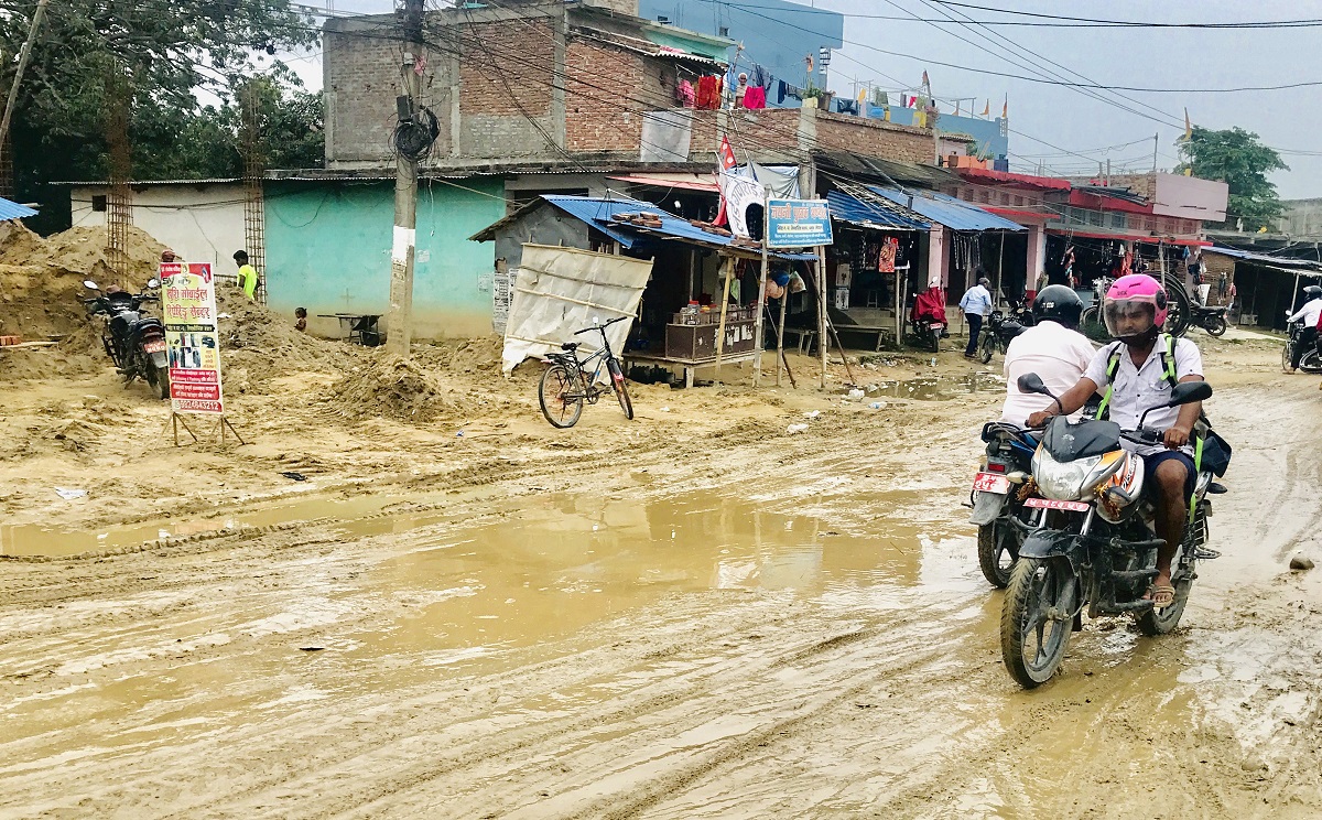 हिलो सडकका कारण सवारी सञ्चालनमा सास्ती
