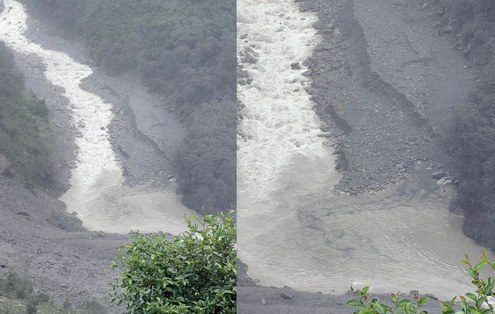 पहिरोले दार्चुलाको चौलानी नदी आंशिक थुनियो, उच्च सतर्कता अपनाउन आग्रह