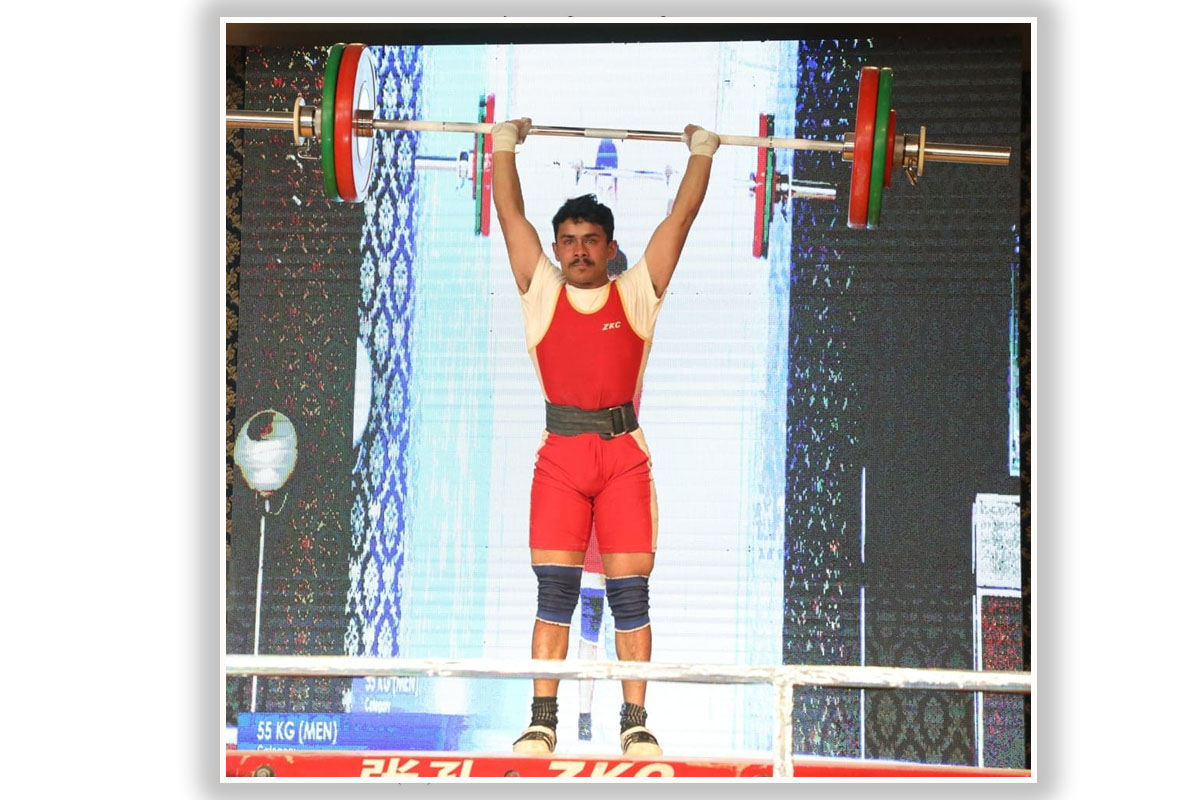 आजै बनेको कीर्तिमान तोड्दै भारत्तोलनका गणेशले राखे राष्ट्रिय रेकर्ड