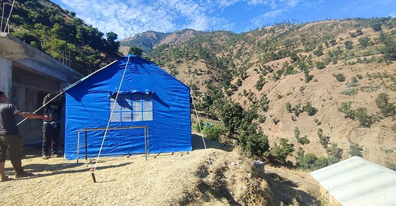 जाजरकोट भूकम्प : रुकुम पश्चिममा दश हजार अस्थायी आवस निर्माण
