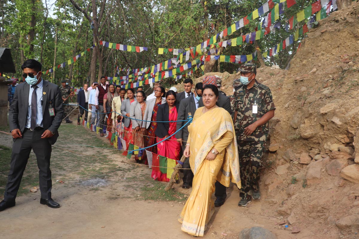 राष्ट्रपति भण्डारीद्वारा काँक्रेबिहारको अवलोकन