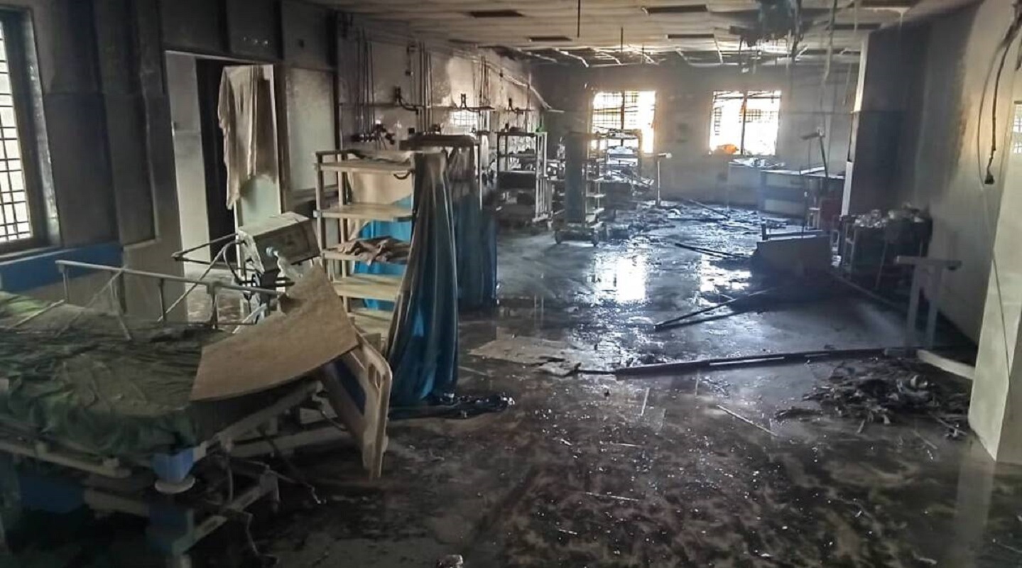 अस्पतालमा आगो लाग्दा ११ कोरोना संक्रमितको ज्यान गयो