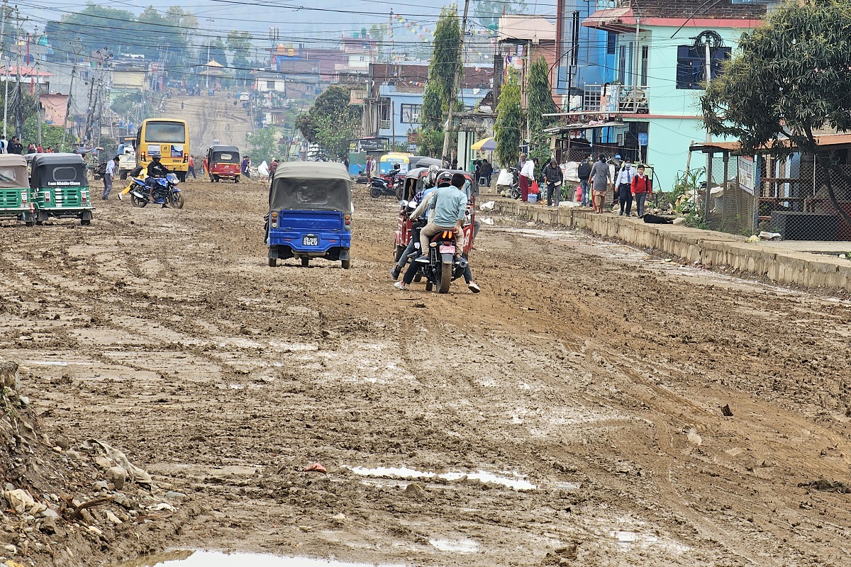 वीरेन्द्रनगर लाटीकोइली जाने हिलाम्य सडक