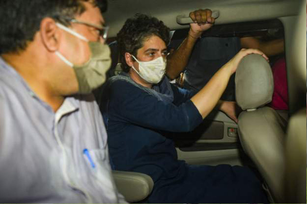 भारतीय कांग्रेस महासचिव प्रियंका गान्धी प्रहरी नियन्त्रणमा