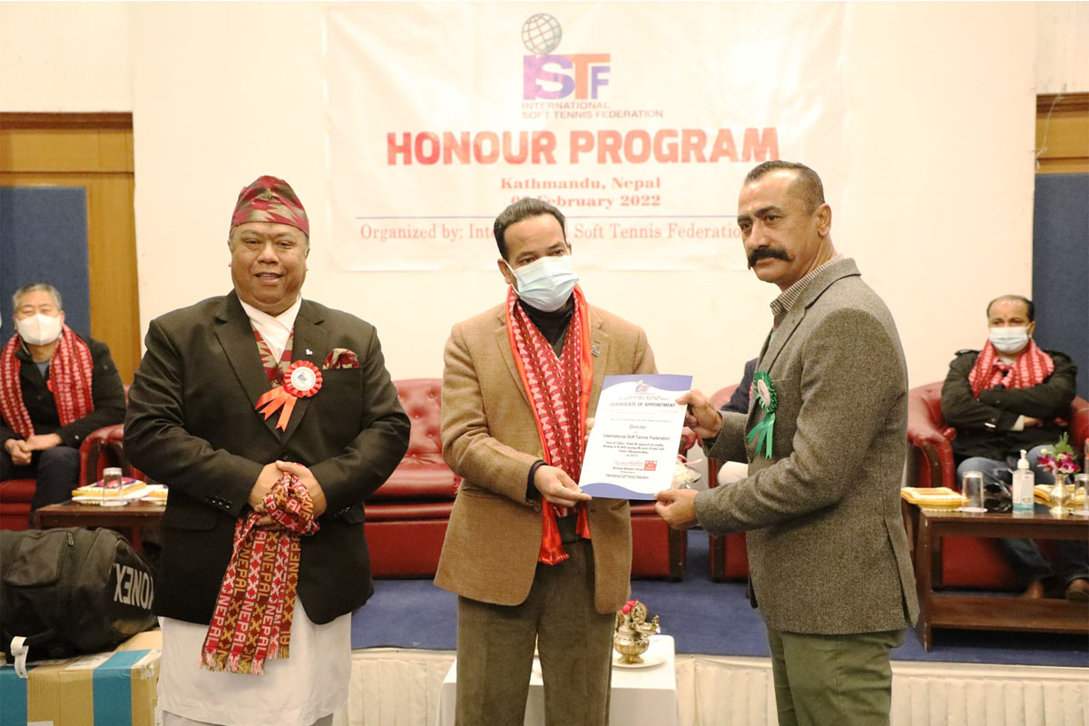 अन्तर्राष्ट्रिय सफ्ट टेनिस महासंघबाट ११ जना सम्मानित र आठ जना मनोनित