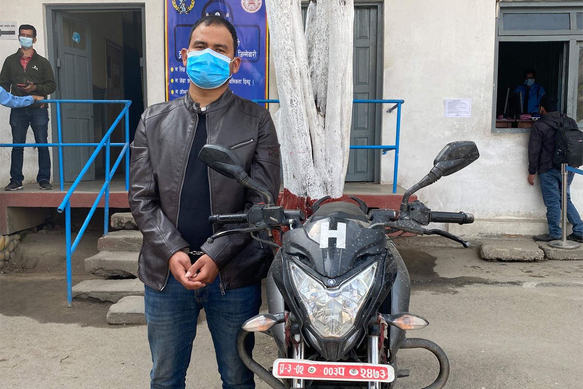 बाँकेबाट चोरिएको मोटरसाइकल काठमाडौंमा बरामद