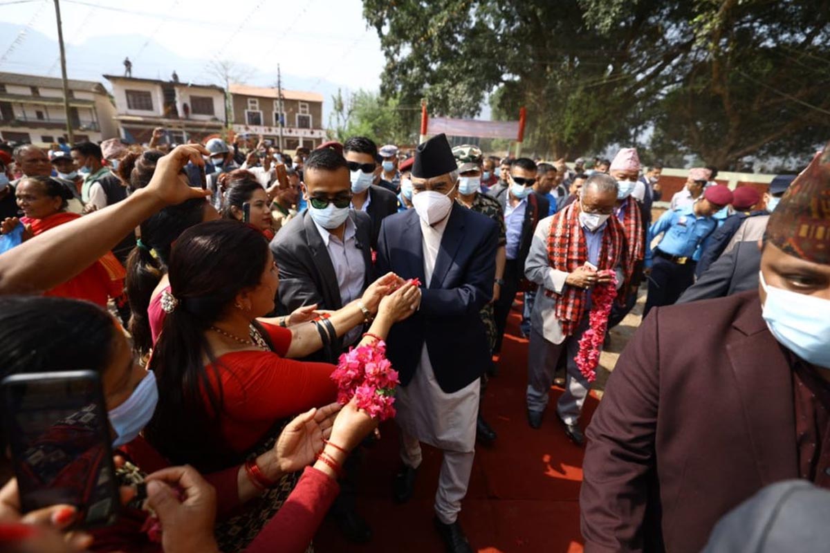 प्रधानमन्त्री देउवा पुगे स्याङ्जा