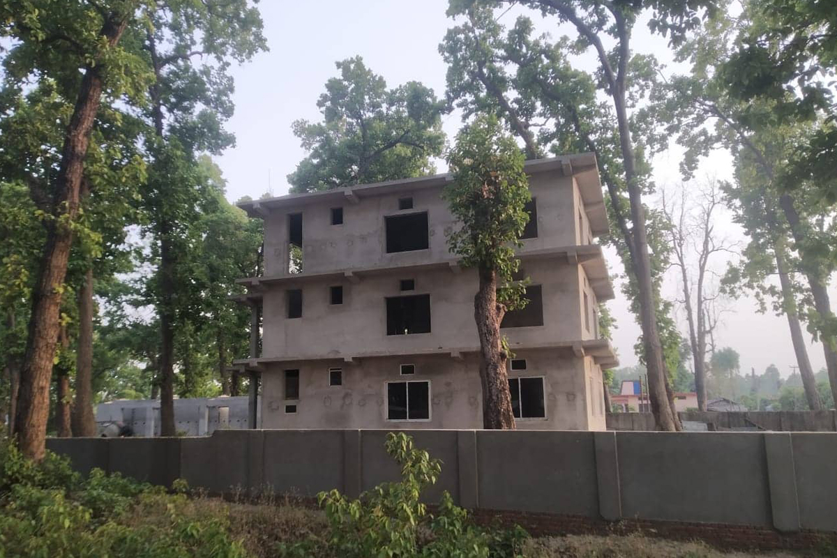 सामुदायिक वनको जग्गामा ठडियो एनजिओको भवन