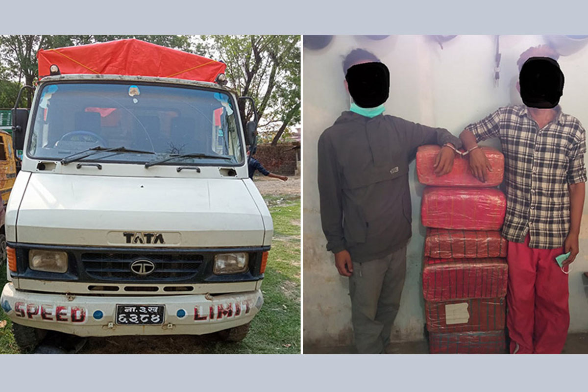 ट्रकसहित ५३ केजी गाँजा बरामद, दुई जना पक्राउ