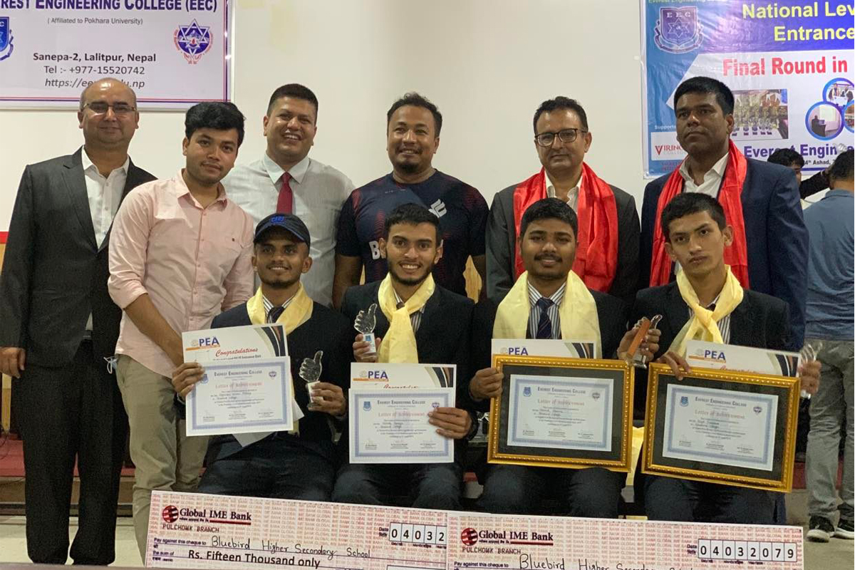 राष्ट्रव्यापी गणित प्रतियोगितामा ब्लुबर्ड कलेज 'ए'लाई स्वर्ण