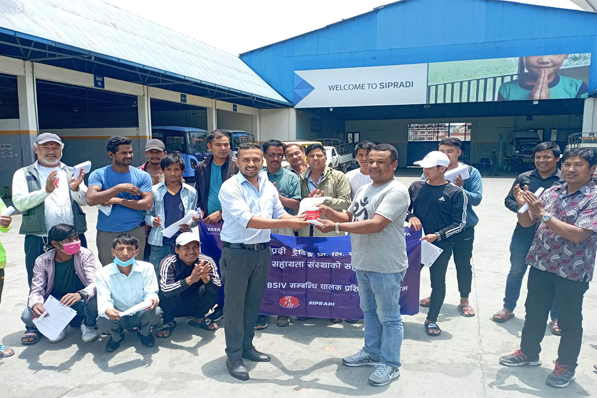 टाटा कमर्सियल गाडीका ८९५ जना चालकलाई सिप्रदीको तालिम