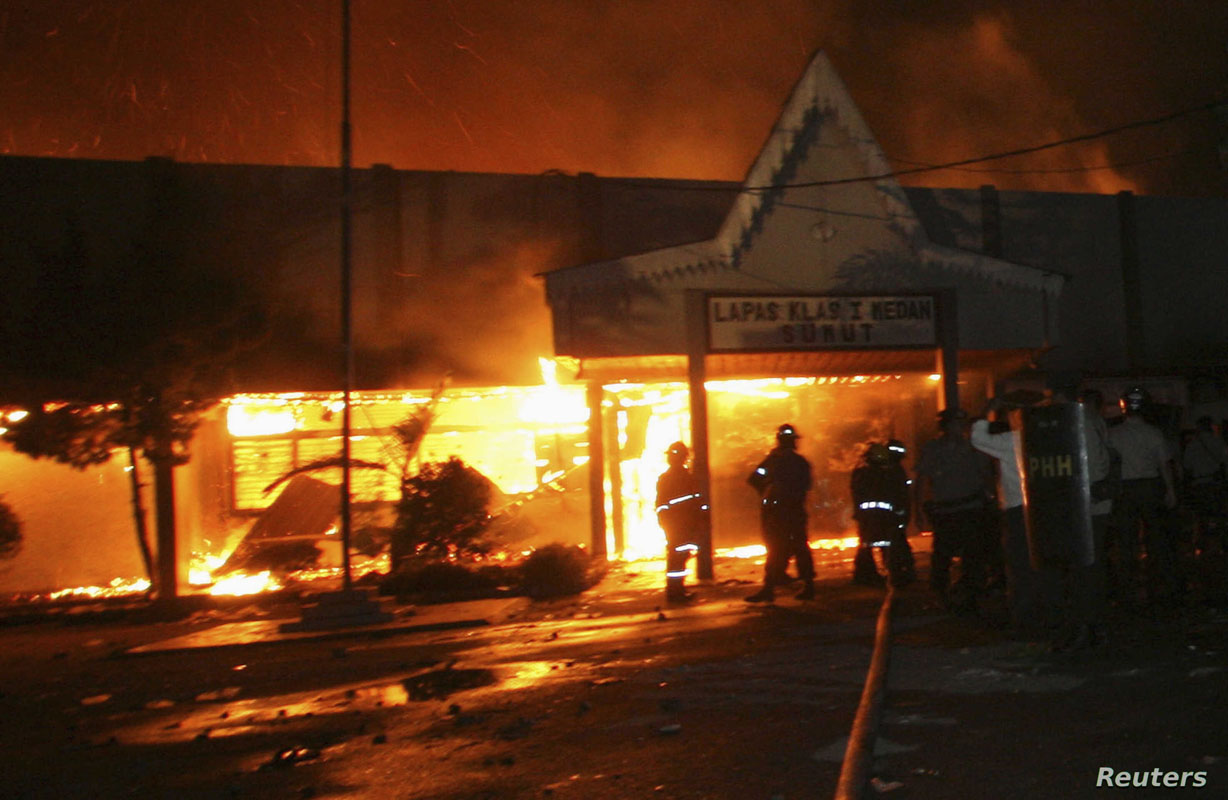 इन्डोनेसियाको जेलमा आगलागी हुँदा ४१ जनाको मृत्यु