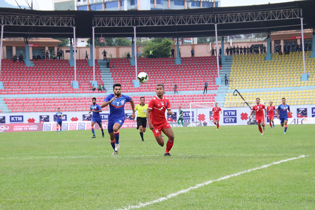नेपाल-भारत पहिलो मैत्रीपूर्ण खेलमा १-१ को बराबरी