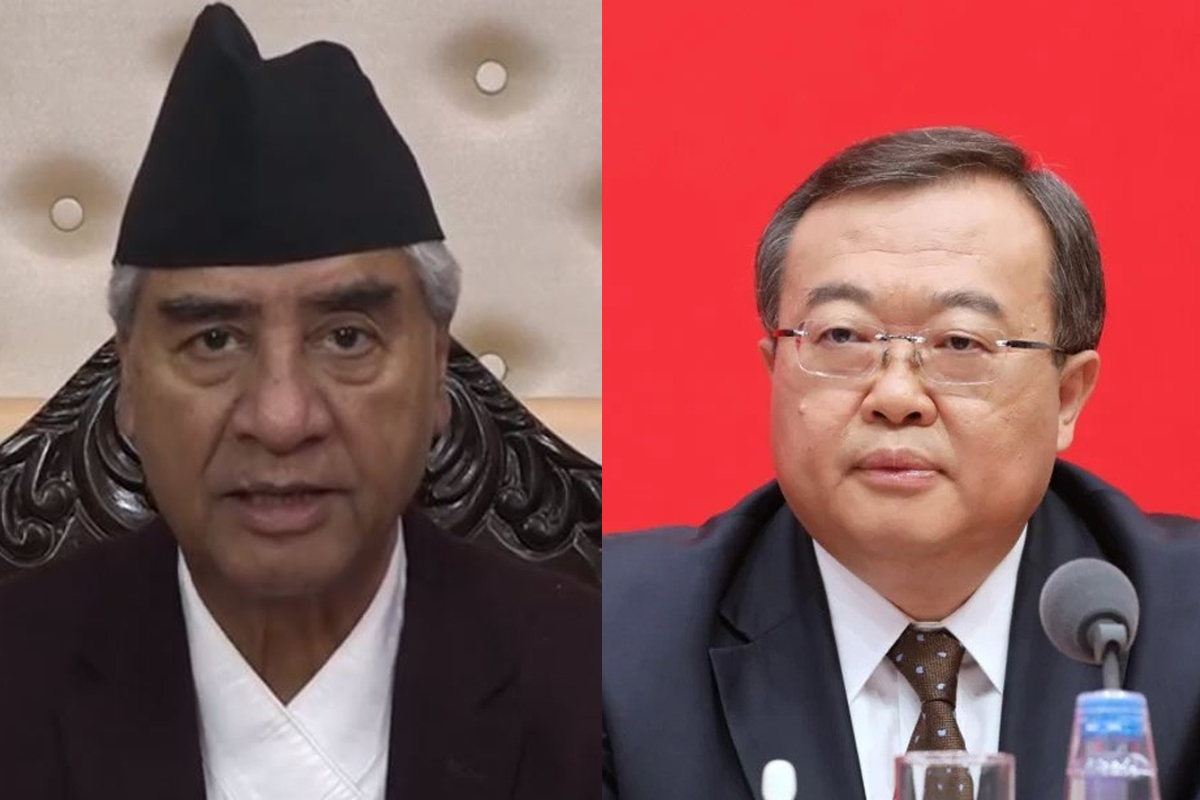 प्रधानमन्त्री देउवा र सीपीसी विदेश विभाग प्रमुखबीच भेटवार्ता