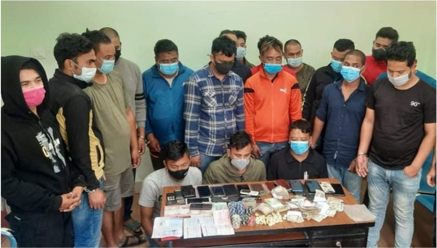 कौडा र ताससहित १९ जुवाडे पक्राउ