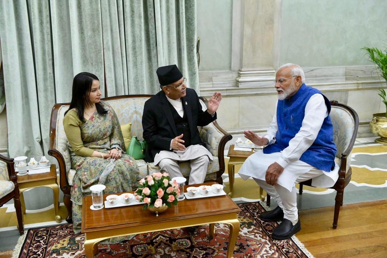 शपथलगत्तै प्रधानमन्त्री मोदीसँग प्रचण्डको भेटवार्ता